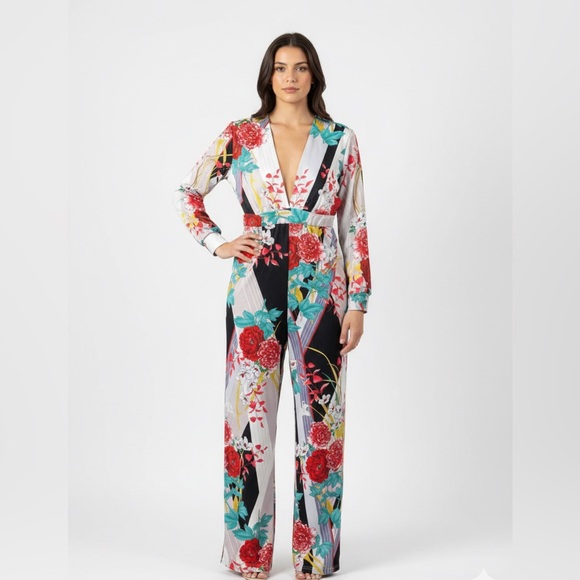 Pants - Unbranded Vintage Vibes- Floral Multicolor Jumpsuit